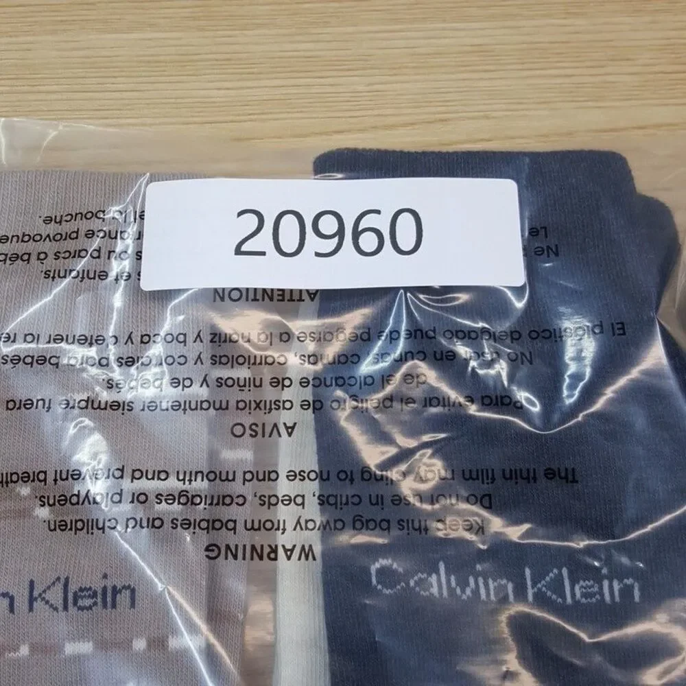 CALVIN KLEIN Mens Dress Socks 3-Pack tan Navy Cream Cotton Blend Logo Size 7-12